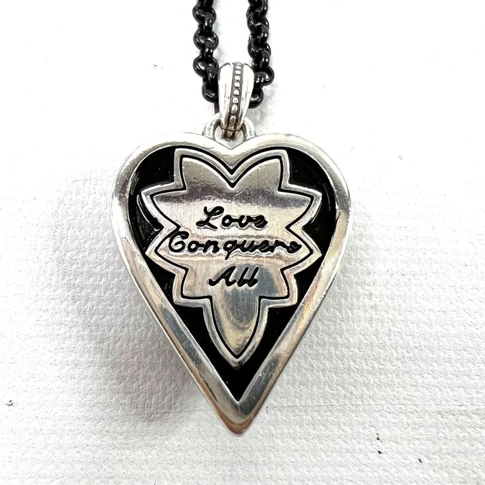 Brighton Monarch Necklaces Set of 2 Love Strength 18" Black Chains - Picture 7 of 10
